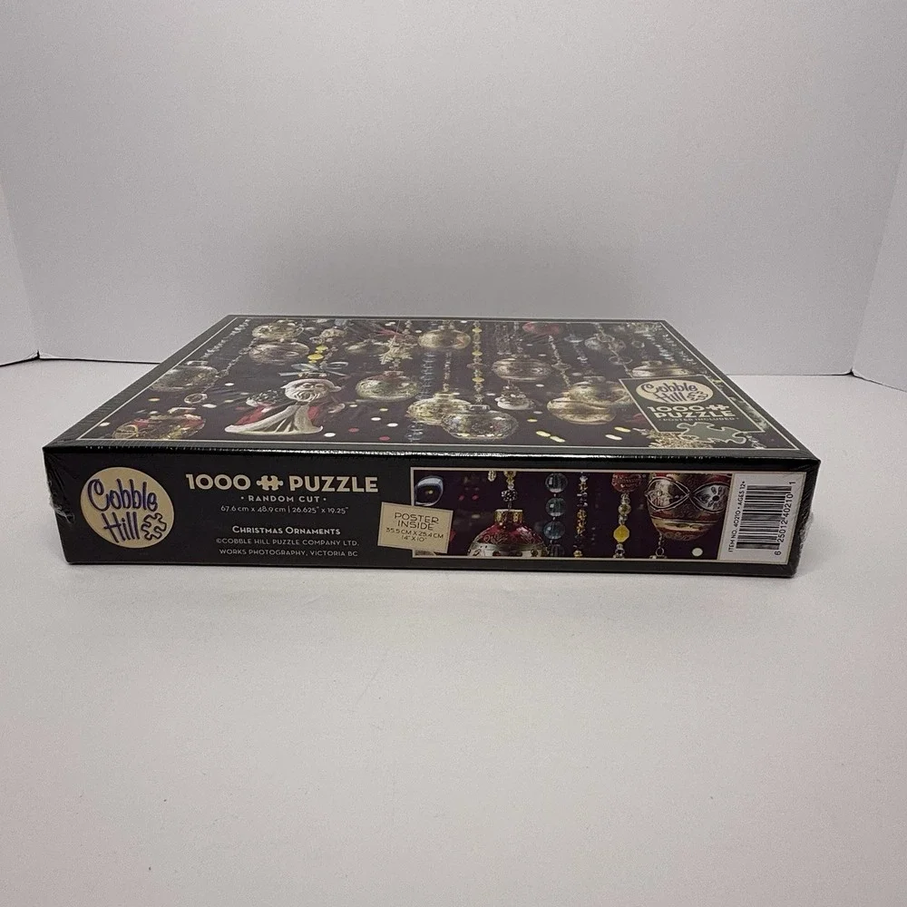 Cobble‎ Hill Christmas Ornaments 1000 Piece Puzzle With Poster Brand New Sealed